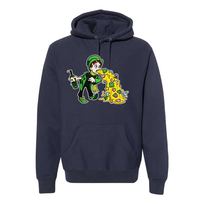 Leprechaun Puking St. Patrick's Day Drinking Premium Hoodie