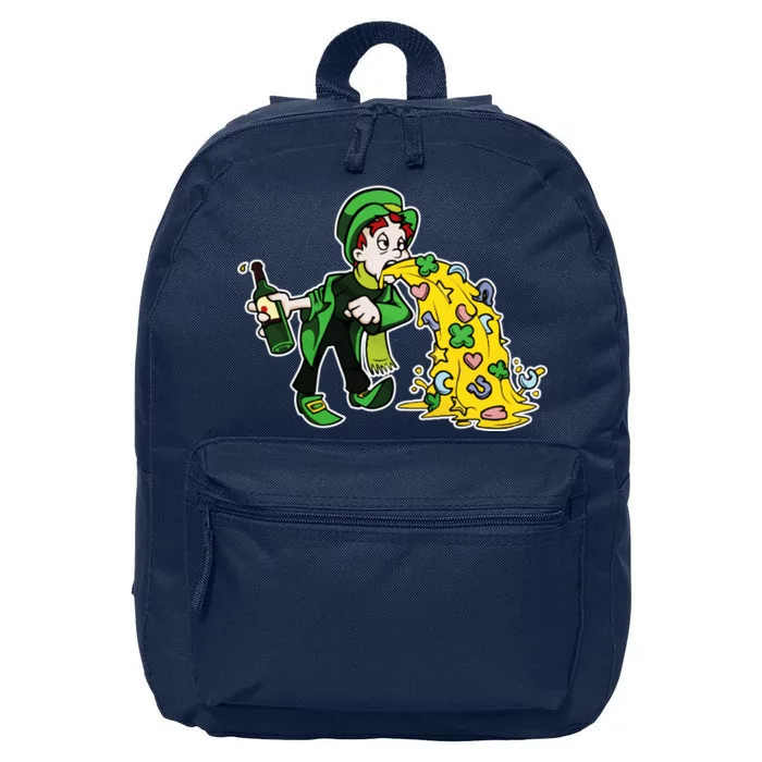 Leprechaun Puking St. Patrick's Day Drinking 16 in Basic Backpack