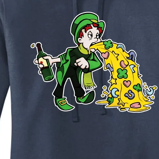 Leprechaun Puking St. Patrick's Day Drinking Women's Pullover Hoodie