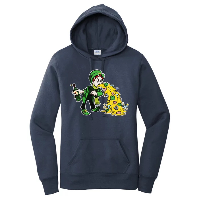 Leprechaun Puking St. Patrick's Day Drinking Women's Pullover Hoodie