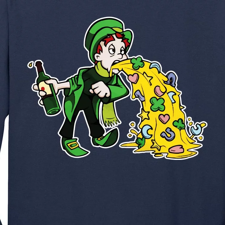 Leprechaun Puking St. Patrick's Day Drinking Tall Long Sleeve T-Shirt