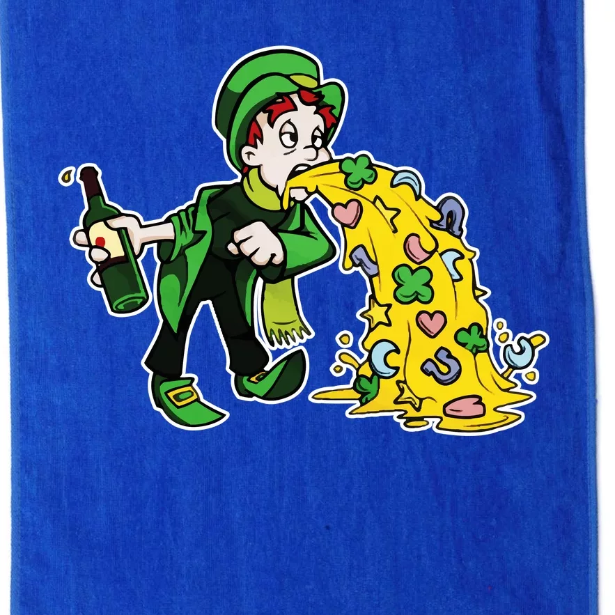 Leprechaun Puking St. Patrick's Day Drinking Platinum Collection Golf Towel