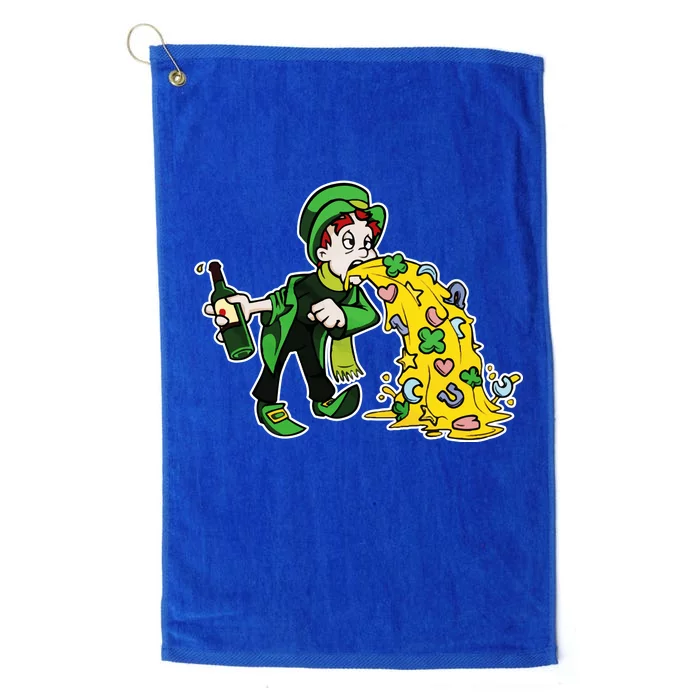 Leprechaun Puking St. Patrick's Day Drinking Platinum Collection Golf Towel