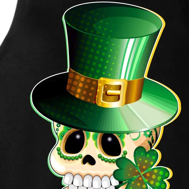 Leprechaun Sugar Irish Skull Ladies Tri-Blend Wicking Tank