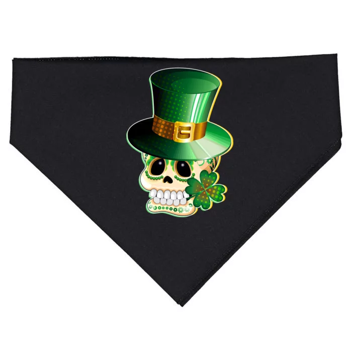 Leprechaun Sugar Irish Skull USA-Made Doggie Bandana