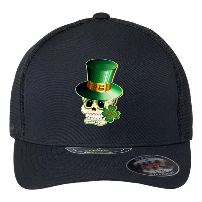 Leprechaun Sugar Irish Skull Flexfit Unipanel Trucker Cap