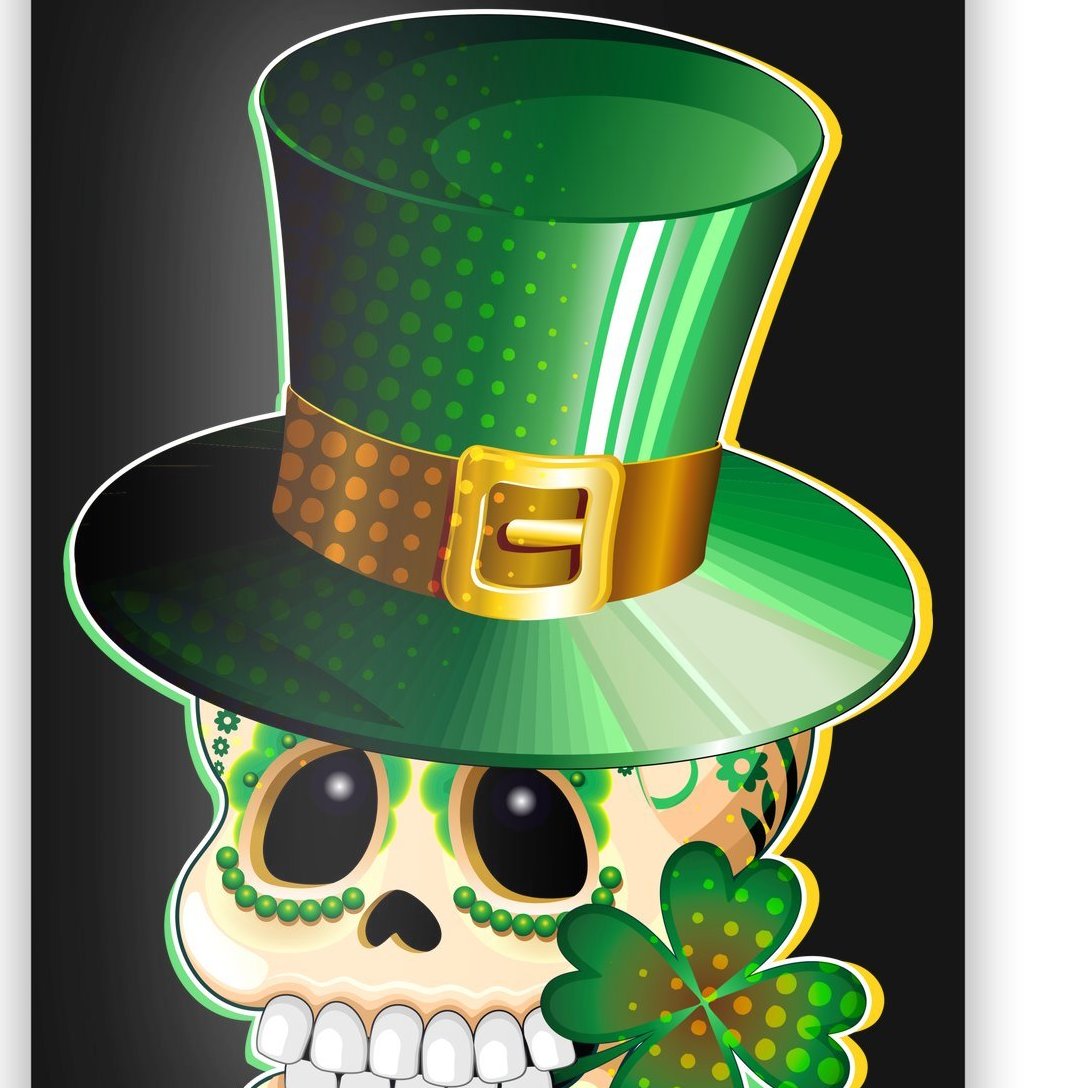 Leprechaun Sugar Irish Skull Poster | TeeShirtPalace