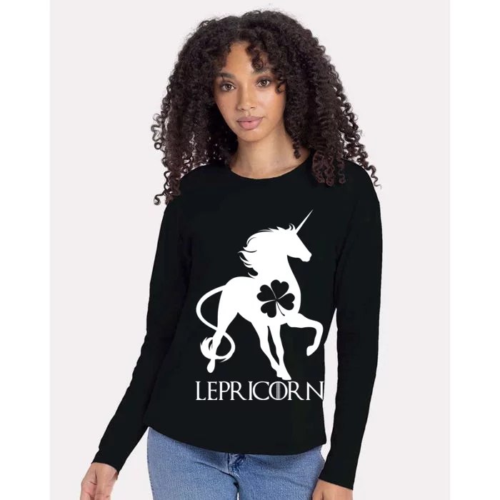 Lepricorn Leprechaun Unicorn St. Patrick's Day Womens Cotton Relaxed Long Sleeve T-Shirt