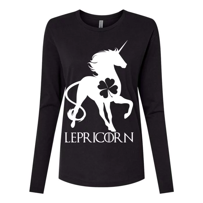 Lepricorn Leprechaun Unicorn St. Patrick's Day Womens Cotton Relaxed Long Sleeve T-Shirt