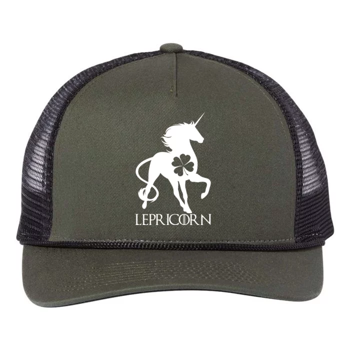 Lepricorn Leprechaun Unicorn St. Patrick's Day Retro Rope Trucker Hat Cap