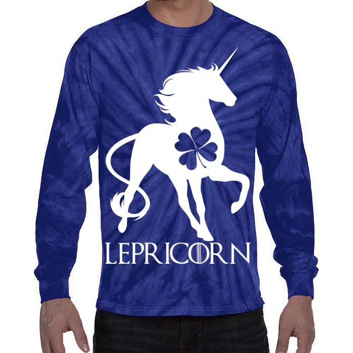 Lepricorn Leprechaun Unicorn St. Patrick's Day Tie-Dye Long Sleeve Shirt