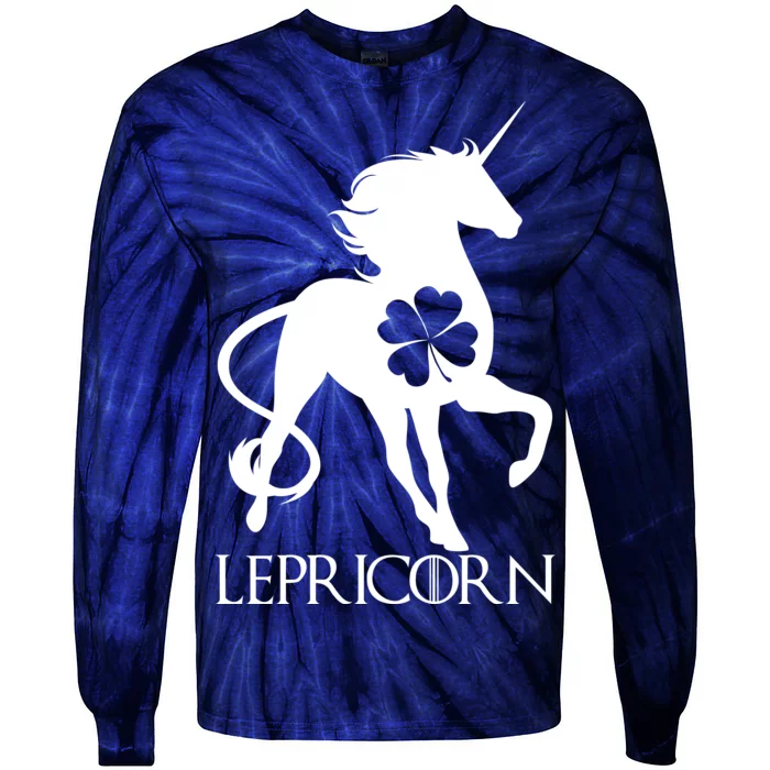 Lepricorn Leprechaun Unicorn St. Patrick's Day Tie-Dye Long Sleeve Shirt