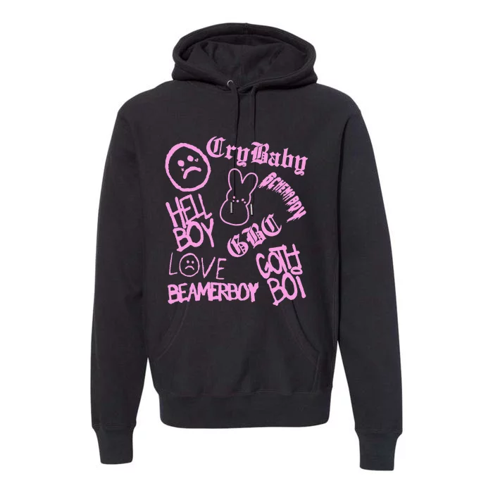 Lil Emo Rap Goth Peep Hip Hop Tattoo Premium Hoodie