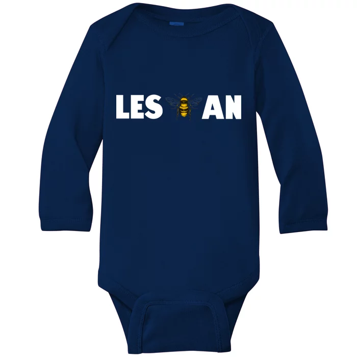 LES-Bee-an Cute Funny Lesbian Baby Long Sleeve Bodysuit