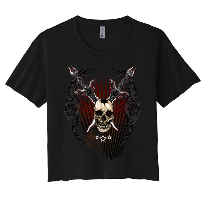 Loyal Enemy Skulls Women's Crop Top Tee