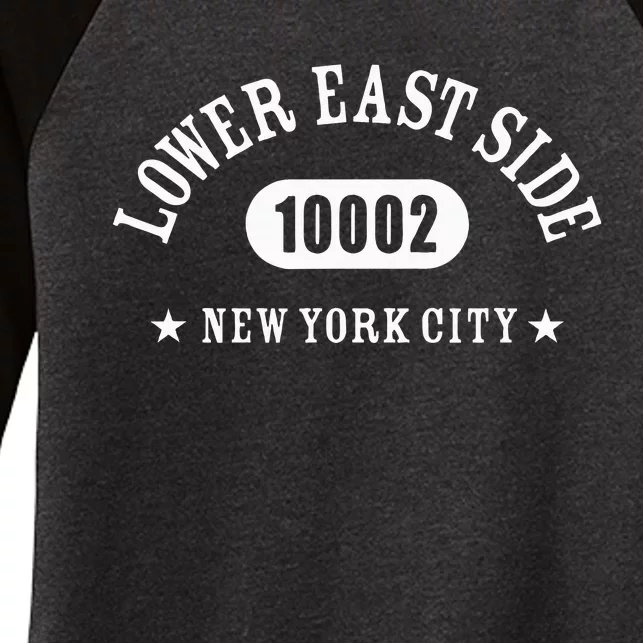 Lower East Side New York City 10002 Nyc Athletic Design Women's Tri-Blend 3/4-Sleeve Raglan Shirt