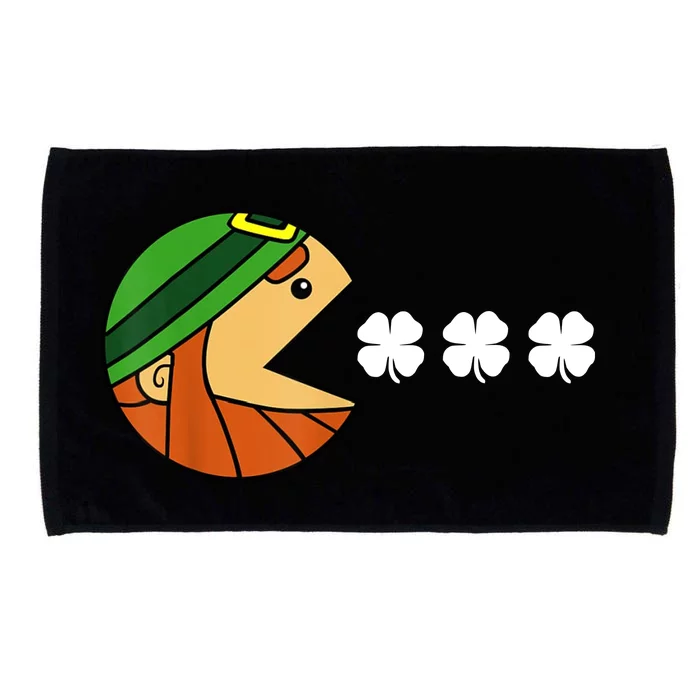 Leprechaun Eating Shamrock Microfiber Hand Towel