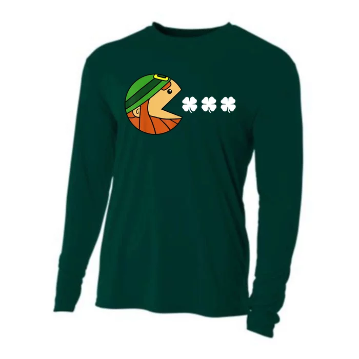 Leprechaun Eating Shamrock Cooling Performance Long Sleeve Crew