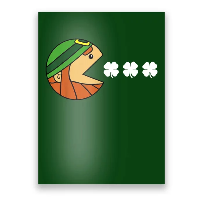 Leprechaun Eating Shamrock Poster