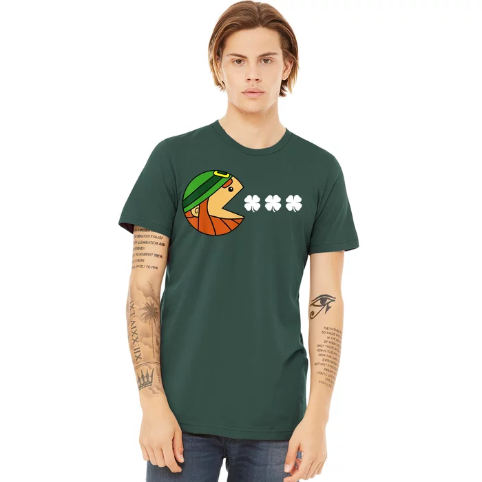 Leprechaun Eating Shamrock Premium T-Shirt