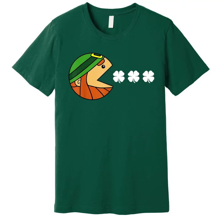 Leprechaun Eating Shamrock Premium T-Shirt