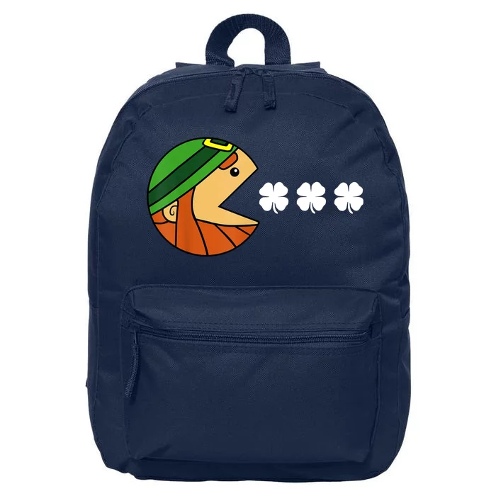 Leprechaun Eating Shamrock 16 in Basic Backpack