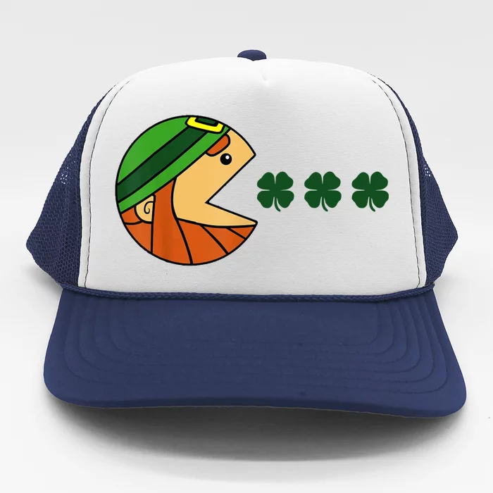 Leprechaun Eating Shamrock Trucker Hat