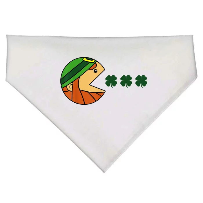 Leprechaun Eating Shamrock USA-Made Doggie Bandana