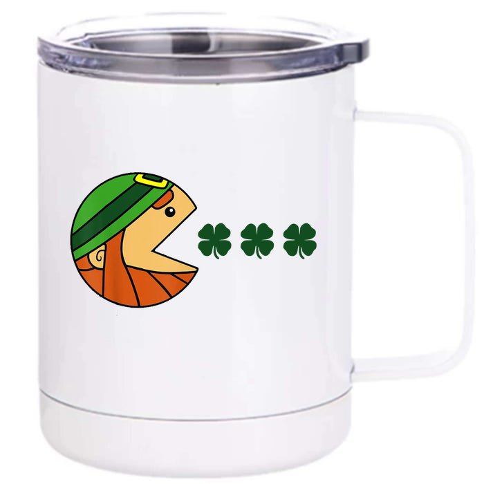 Leprechaun Eating Shamrock Front & Back 12oz Stainless Steel Tumbler Cup