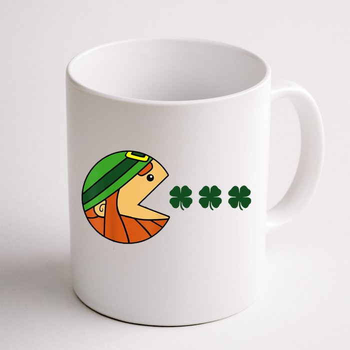 Leprechaun Eating Shamrock Front & Back Coffee Mug