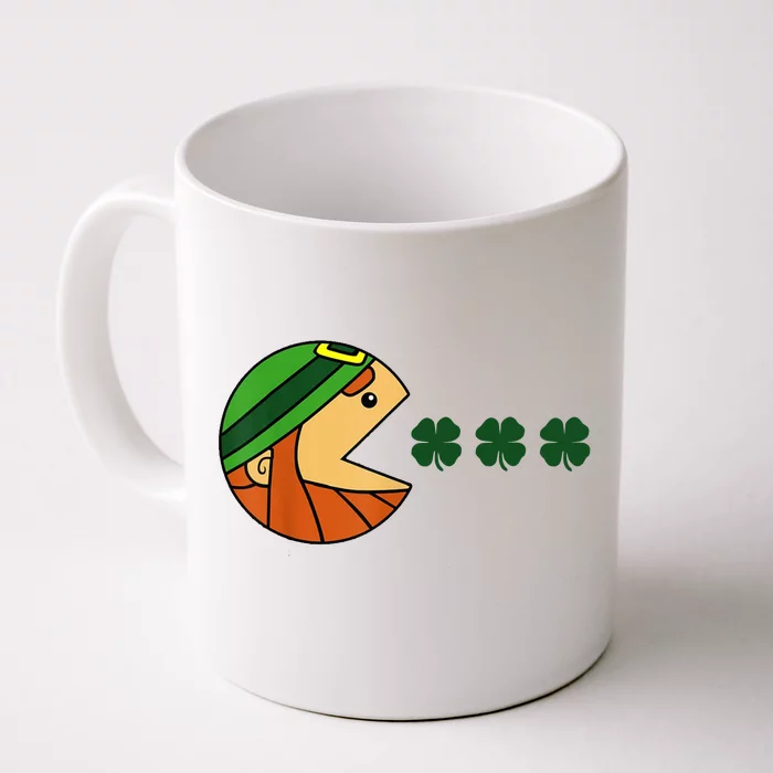 Leprechaun Eating Shamrock Front & Back Coffee Mug