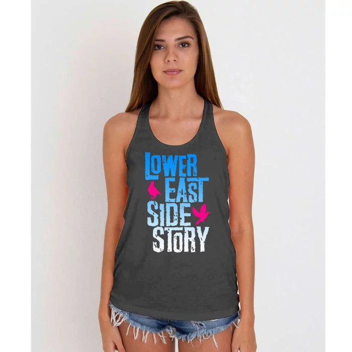 Lower East Side Story Blue Women's Knotted Racerback Tank