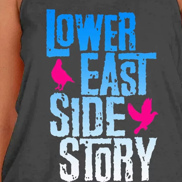 Lower East Side Story Blue Women's Knotted Racerback Tank