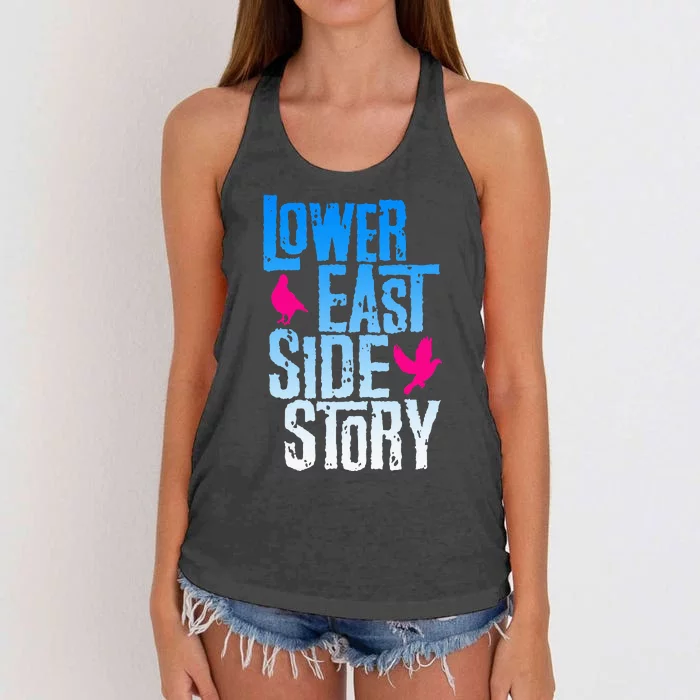 Lower East Side Story Blue Women's Knotted Racerback Tank