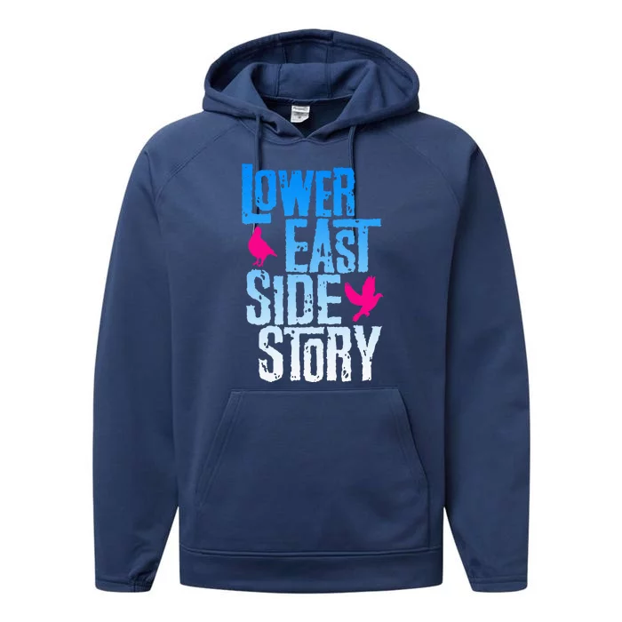 Lower East Side Story Blue Performance Fleece Hoodie