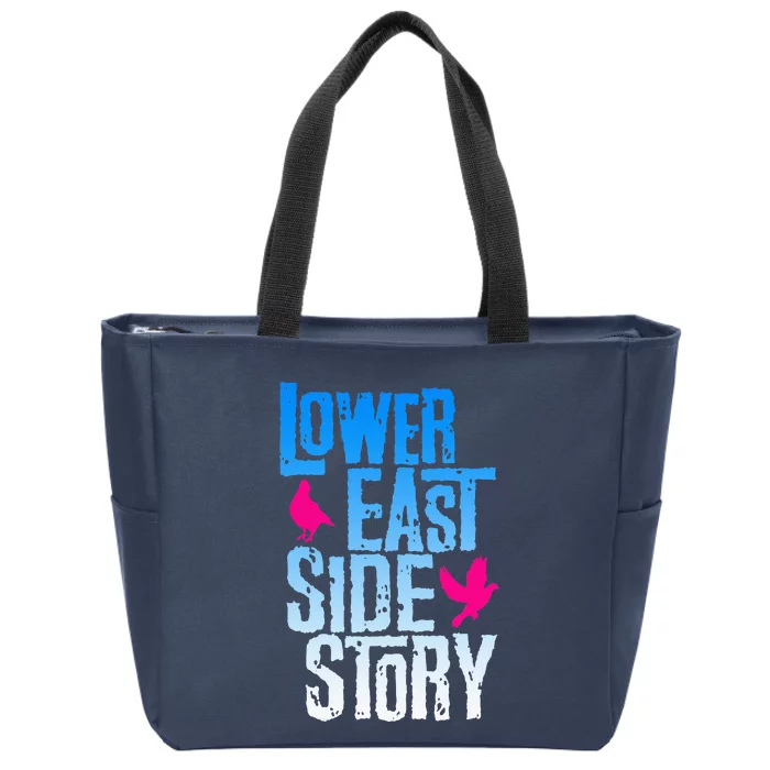 Lower East Side Story Blue Zip Tote Bag