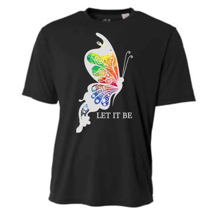 Let It Be Colorful Butterfly Cooling Performance Crew T-Shirt