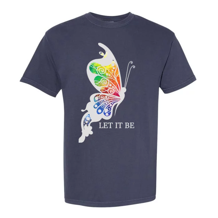 Let It Be Colorful Butterfly Garment-Dyed Heavyweight T-Shirt