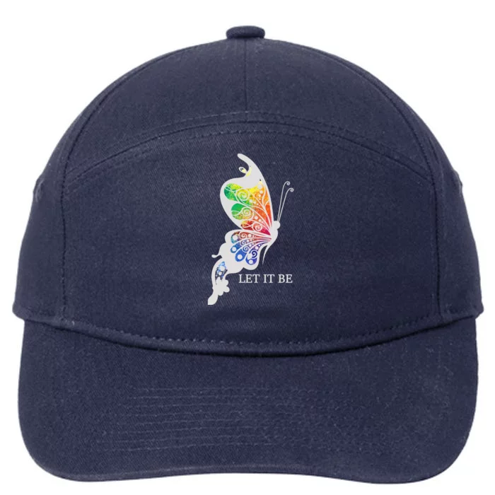 Let It Be Colorful Butterfly 7-Panel Snapback Hat