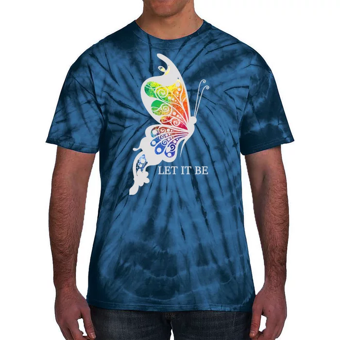 Let It Be Colorful Butterfly Tie-Dye T-Shirt