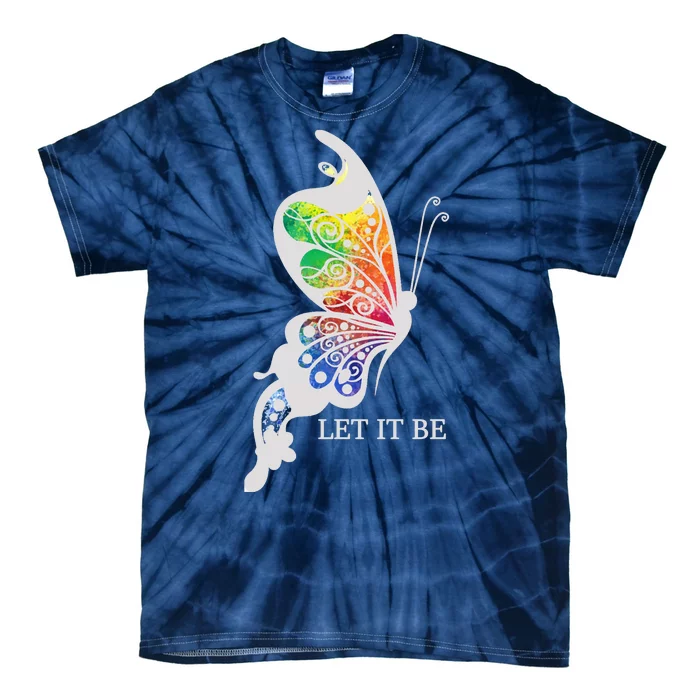 Let It Be Colorful Butterfly Tie-Dye T-Shirt