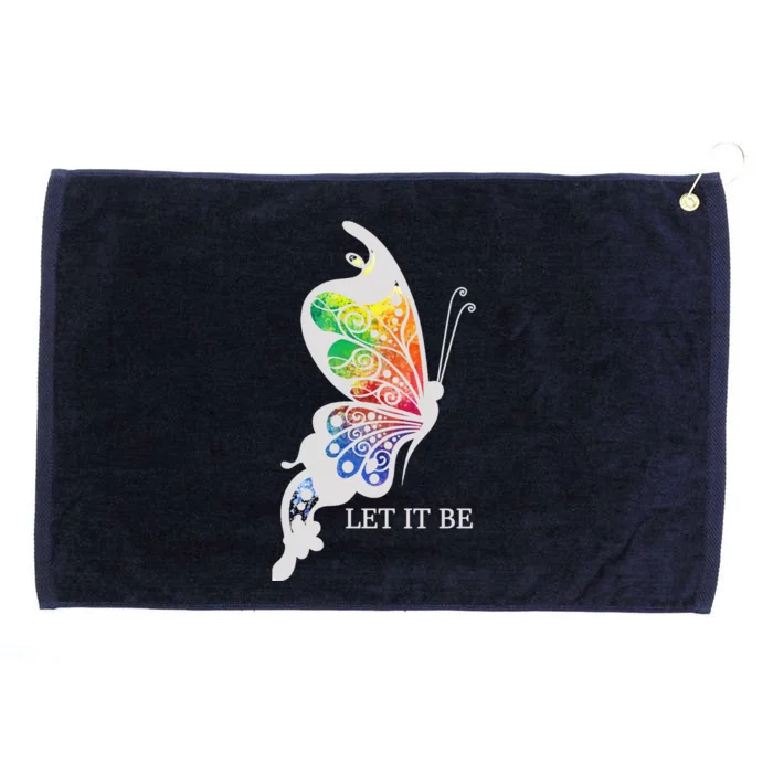 Let It Be Colorful Butterfly Grommeted Golf Towel