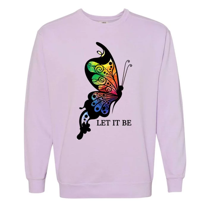 Let It Be Colorful Butterfly Garment-Dyed Sweatshirt