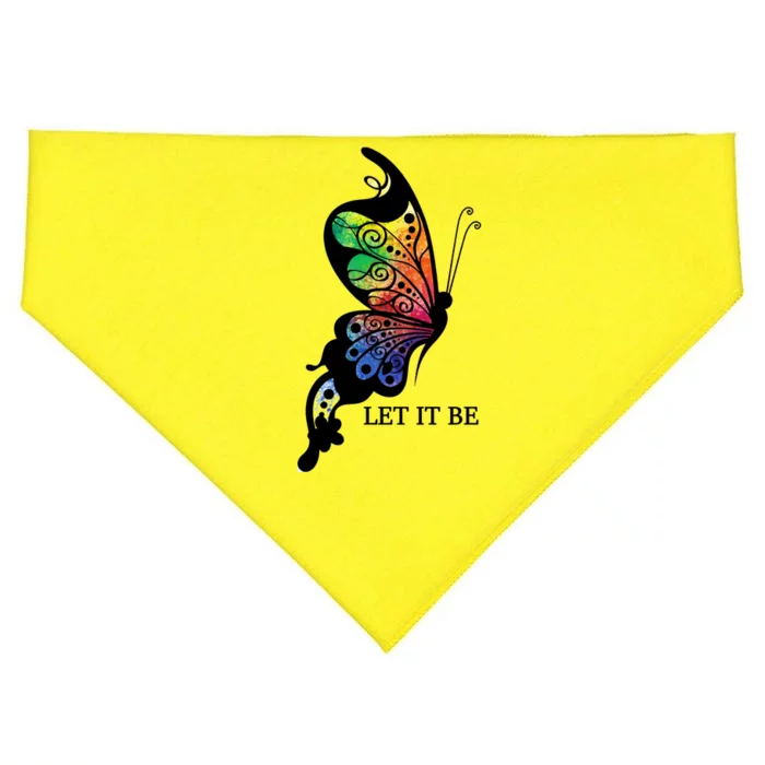 Let It Be Colorful Butterfly USA-Made Doggie Bandana