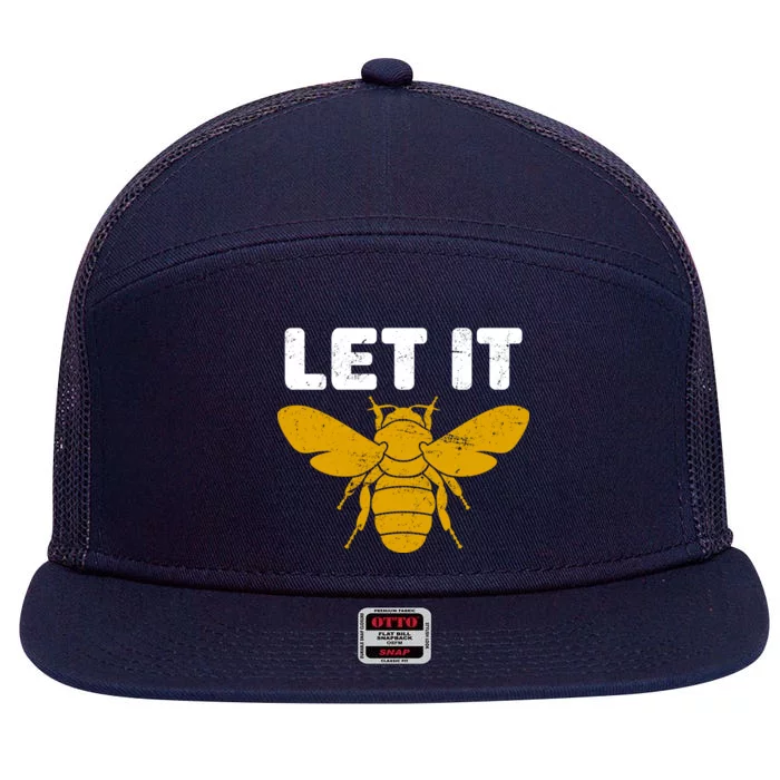 Let It Bee 7 Panel Mesh Trucker Snapback Hat