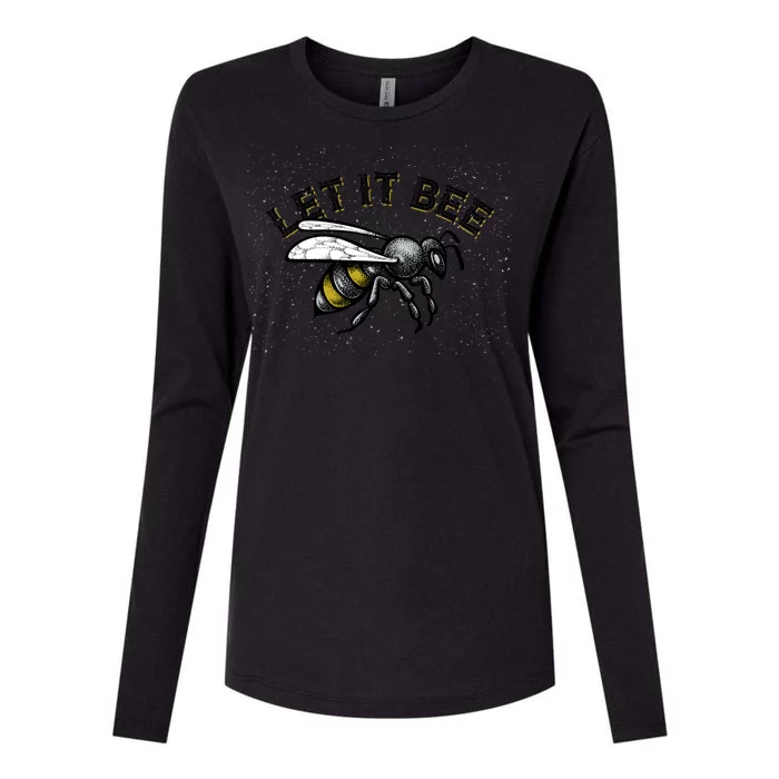 Let It Bee Funny Bumble Womens Cotton Relaxed Long Sleeve T-Shirt