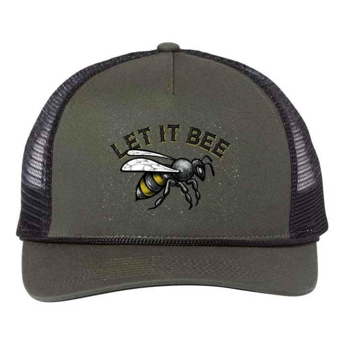 Let It Bee Funny Bumble Retro Rope Trucker Hat Cap