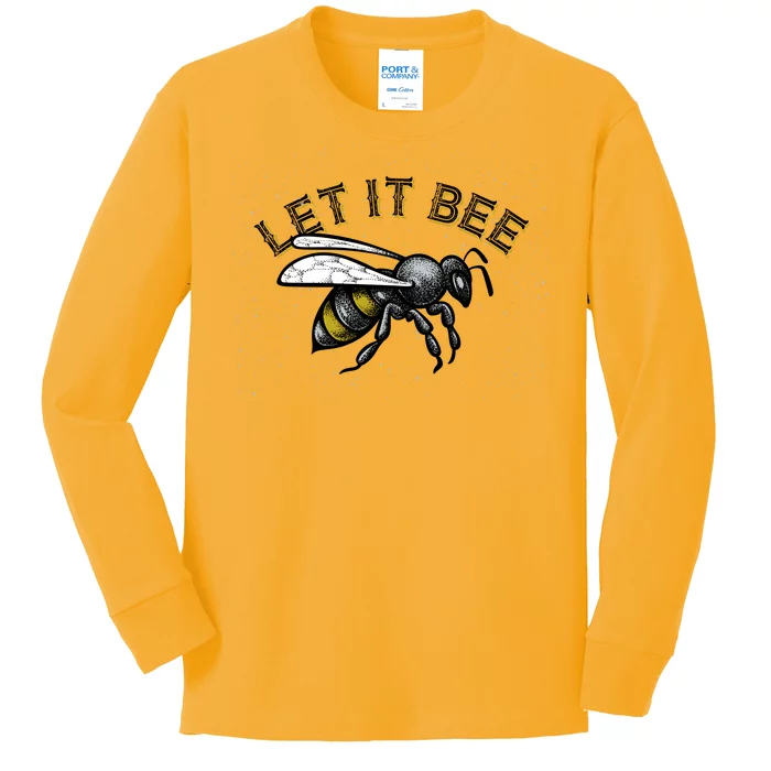 Let It Bee Funny Bumble Kids Long Sleeve Shirt