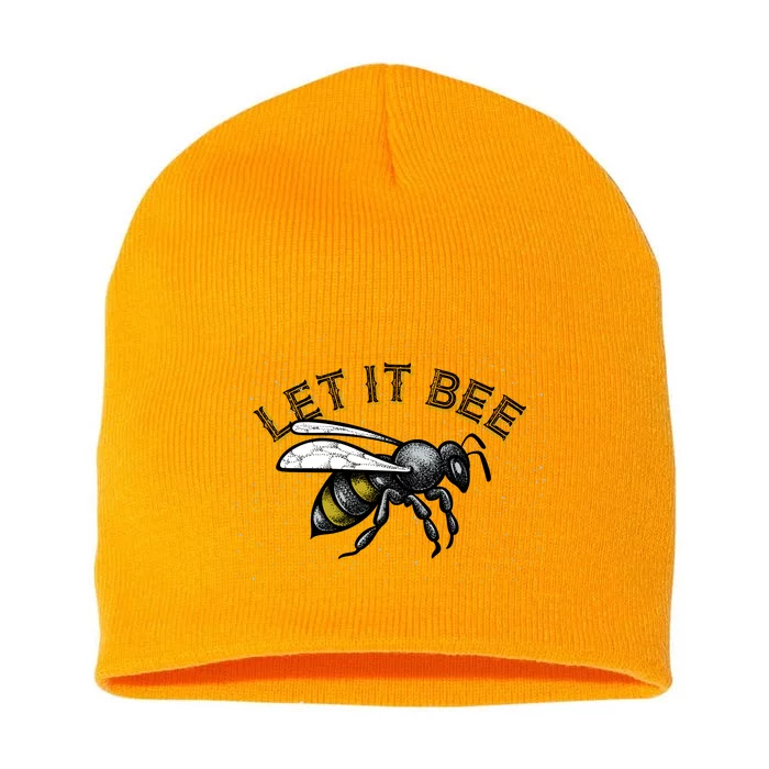 Let It Bee Funny Bumble Short Acrylic Beanie