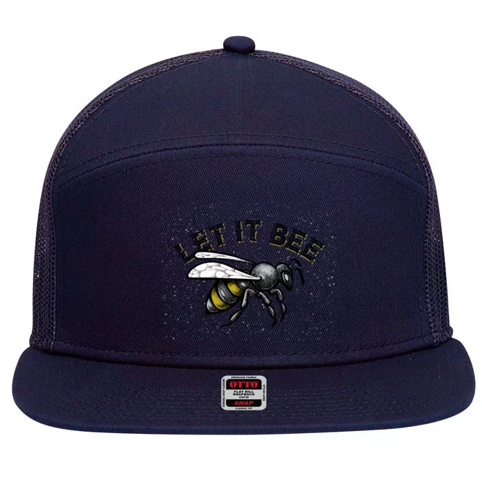 Let It Bee Funny Bumble 7 Panel Mesh Trucker Snapback Hat